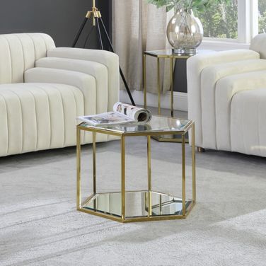 Sei Occasional Table Set In Brushed Gold