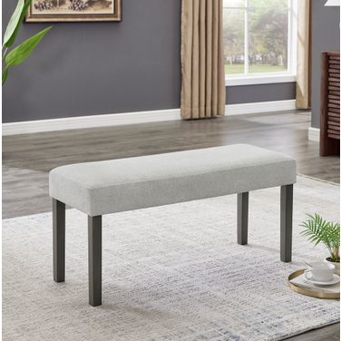 Selena Fabric Upholstered 40 Inch Bench In Dark Gray Wood Frame