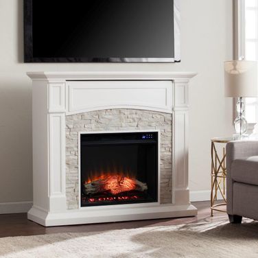 Seneca Electric Touch Screen Media Fireplace In White