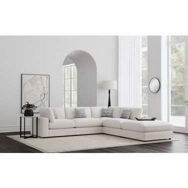 Serene 5-Piece Upholstered Modular Sectional Sofa In Beige