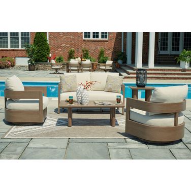 Serene Bay Outdoor Occasional Table Set In Dark Brown