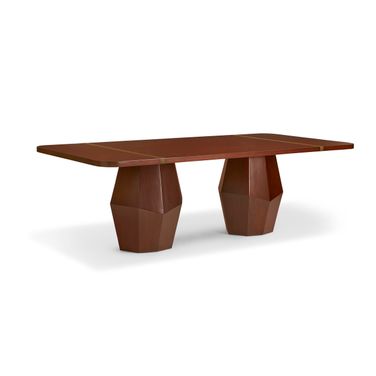 Serenity Dining Table In Mahogany and Antique Brass