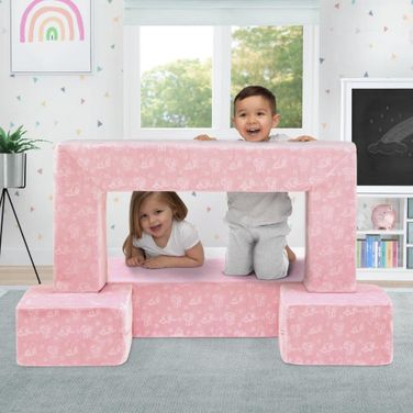 Serta Perfect Sleeper Convertible Sofa and Play Set In Pink