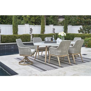 Seton Creek White Outdoor Dining Room Set