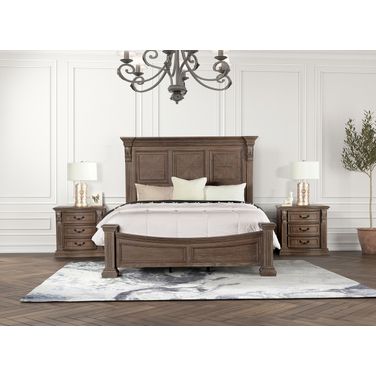 Sevenoaks Eastern king Bed In Weathered Oak