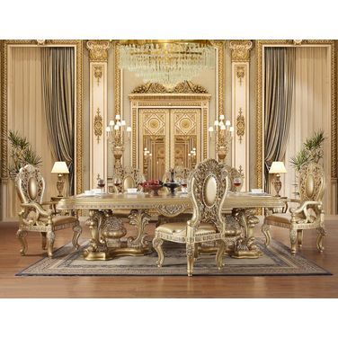 Seville Dining Set In Gold Finish