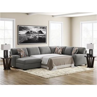 Newellen 3-Piece LAF Sleeper Sectional With Chaise In Greystone