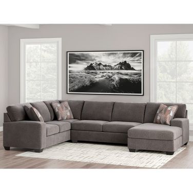 Newellen 3-Piece RAF Sectional With Chaise In Greystone