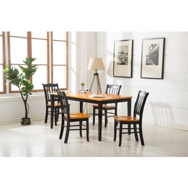 Shaker 5 Piece Dining Set In Black And Oak