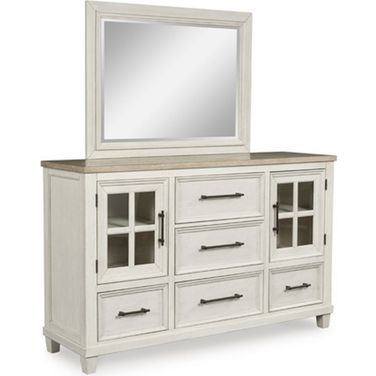 Shaybrock Bedroom Mirror In White and Brown
