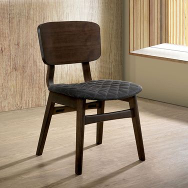 Shayna Side Chair Set of 2 In Walnut and Gray