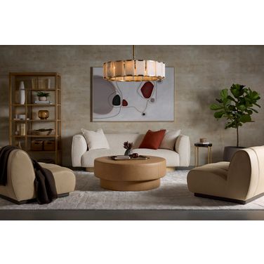 Sheena End Table In Antique Brass and Clear