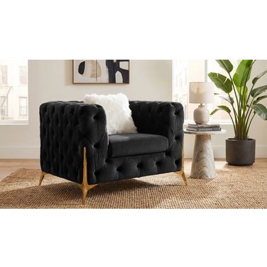 Sheila Black Velvet Chair