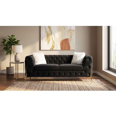 Sheila Black Velvet Sofa