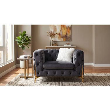 Sheila Dark Grey Velvet Chair