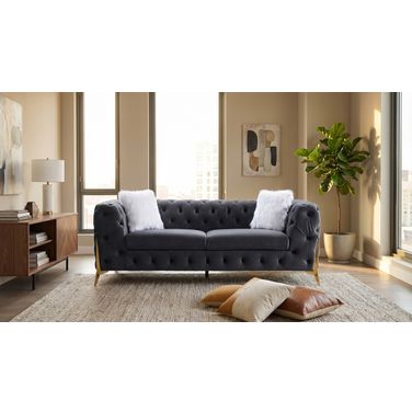 Sheila Dark Grey Velvet Sofa