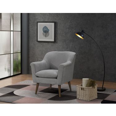 Shelby Steel Gray Woven Fabric Armchair