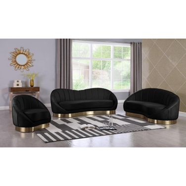 Shelly Living Room Set In Black