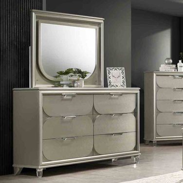 modern silver dresser Ravello Silver Dresser & Mirror