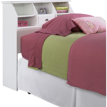 Shoal Creek Twin Bookcase Headboard In Soft White