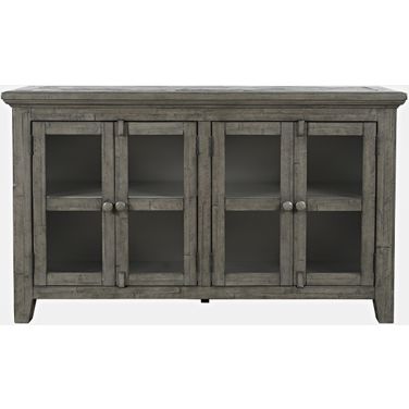 Rustic Shores 54 Inch 4 Door Credenza Cabinet In Stone