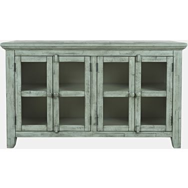 Rustic Shores 54 Inch 4 Door Credenza Cabinet In Blue
