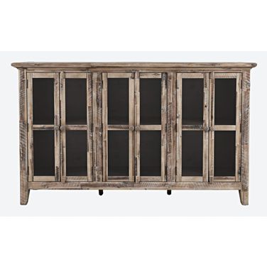 Rustic Shores 70 Inch 6 Door Accent Cabinet In Grey Wash