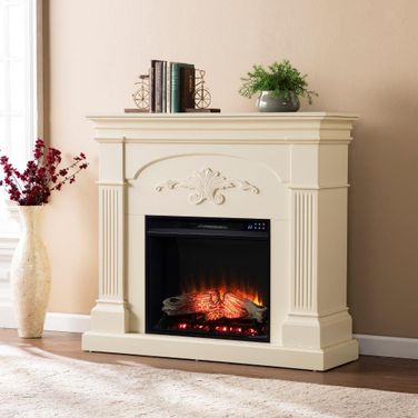 Sicilian Touch Screen Electric Fireplace In Ivory