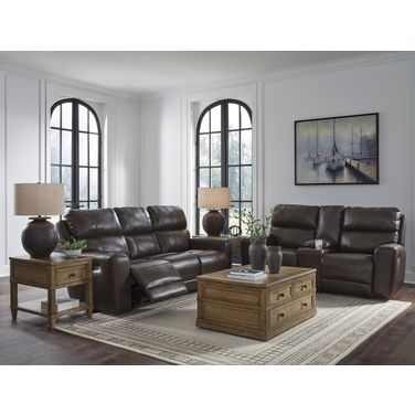 Side Step Power Reclining Living Room Set In Smoke
