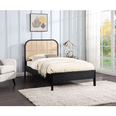 Siena Ash Wood Youth Bedroom Set In Black