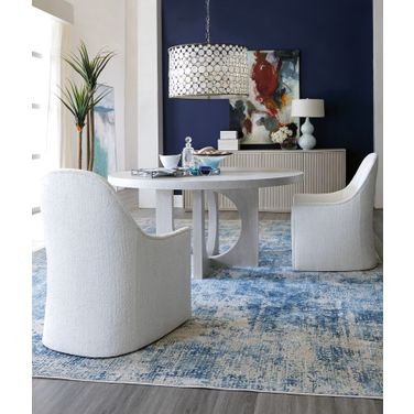 Signature Designs Apostrophe Round Dining Room Set In Mist Gray