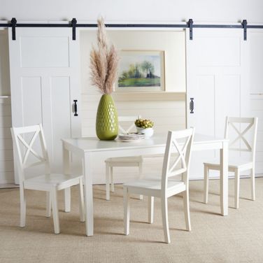 Silio Rectangle Dining Set In White