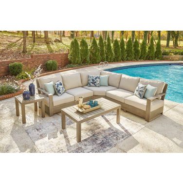 Silo Point Brown Outdoor Rectangular Occasional Table Set