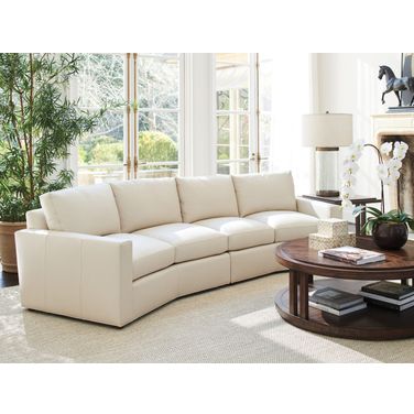 Silverado Ashbury Ivory Leather Sectional In Cream