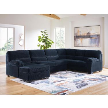 SimpleJoy 3-Piece LAF Sectional with Chaise In Navy