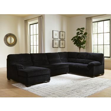 SimpleJoy 3-Piece Sectional with LAF Chaise In Onyx