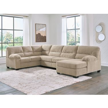 SimpleJoy 3-Piece Sectional with RAF Chaise In Sand