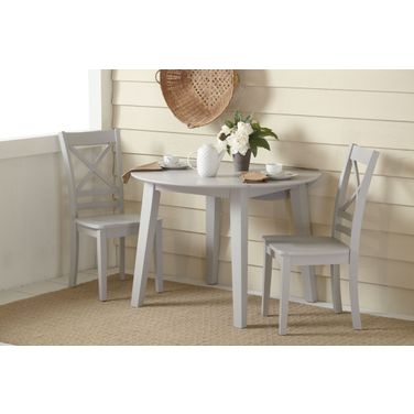 Simplicity Dove Round Extendable Dining Room Set