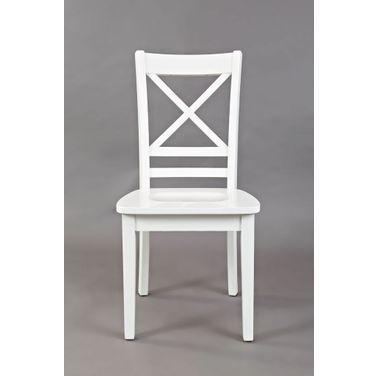 Simplicity Cross Back Dining Chair Set of 2 In White