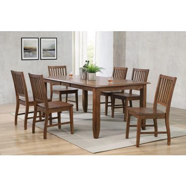 Simply Brook Amish Brown 8 Piece Extendable Table Dining Set