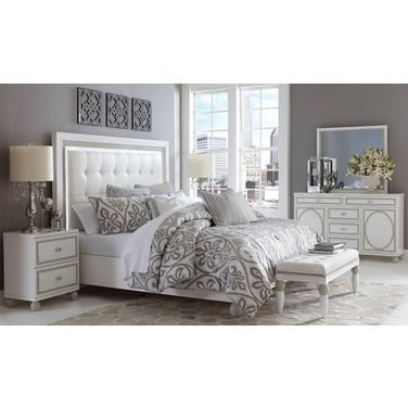 Sky Tower Panel Bedroom Set In Cloud White
