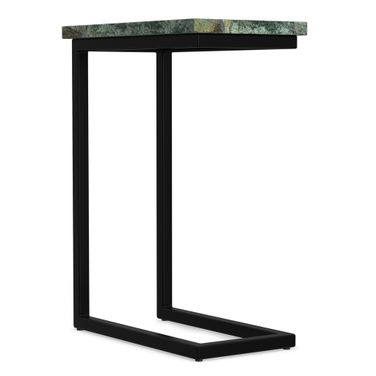 Skyler C Side Table with Genuine Marble Top In Black and Green