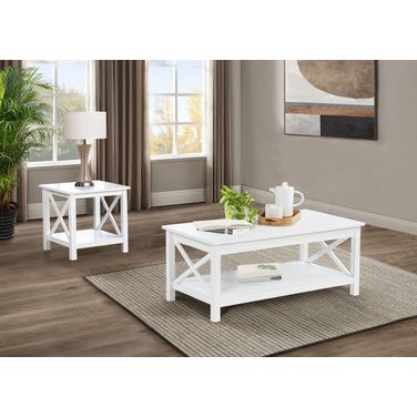 Skyview Rectangular Occasional Table Set In White