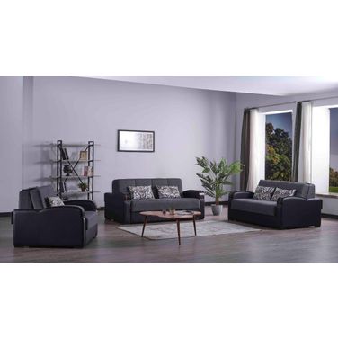 Sleep Plus Upholstered Convertible Sofabed with Storage In Gray