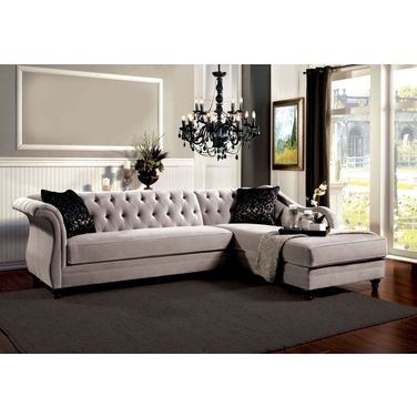 Rotterdam Fabric and Leatherette Sectional