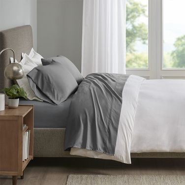 Smart Cool Microfiber 4 Piece California King Sheet Set In Grey