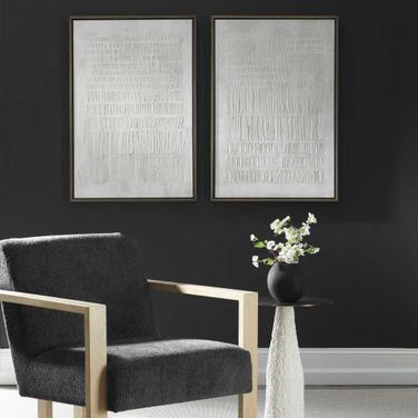 Social Theory Framed Canvases Set of 2 In Brown and Gray