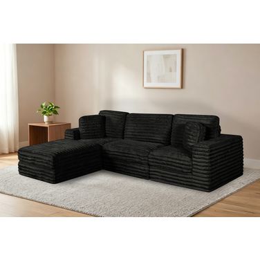 Sofia 4-Piece Compressed Sectional In Black