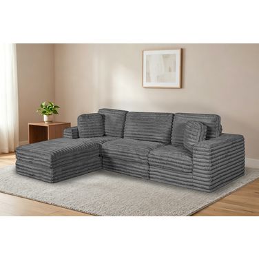 Sofia 4-Piece Compressed Sectional In Dark Gray