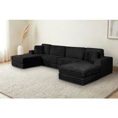 Sofia 6-Piece Compressed Sectional In Black